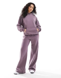 Hollister Logo Wide Leg Jogger Co-ord In Purple For Women
