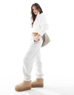 Hollister Logo Dad Jogger In Grey Marl For Women -Hollister Shop 207361939 3