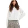 Hollister Cozy Knitted Cropped Jumper In Cream For Women 2 Hollister Cozy Knitted Cropped Jumper In Cream For Women -Hollister Shop 207362011 1 cream