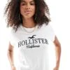Hollister Short Sleeve Logo T-shirt In Off White For Women -Hollister Shop 207362048 1 offwhite