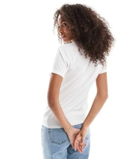 Hollister Short Sleeve Logo T-shirt In Off White For Women -Hollister Shop 207362048 4