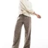 Hollister Pull On Relaxed Trouser In Brown Check For Women -Hollister Shop 207362153 1 browncheck