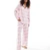 Hollister Nightwear Flannel Shirt Co-ord In Pink Multi For Women