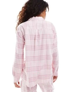 Hollister Nightwear Flannel Shirt Co-ord In Pink Multi For Women -Hollister Shop 207362303 4