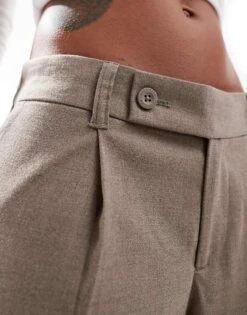 Hollister Tailored Wide Leg Trouser In Brown Check For Women -Hollister Shop 207362312 5