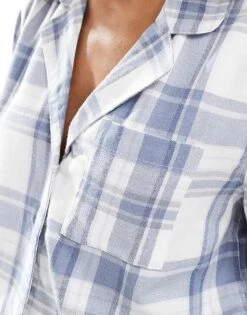 Hollister Nightwear Flannel Shirt Co-ord In Blue Multi For Women -Hollister Shop 207362320 3
