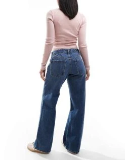 Hollister Low Rise Baggy Straight Leg Jean In Blue Wash For Women -Hollister Shop 207362337 3