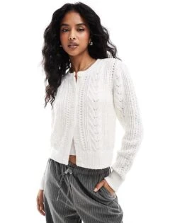 Hollister Button Through Cardi In Cream For Women -Hollister Shop 207362346 1 cream 1