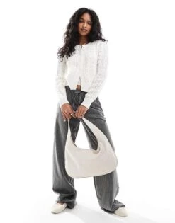 Hollister Button Through Cardi In Cream For Women -Hollister Shop 207362346 3