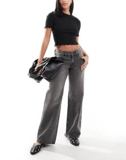 Hollister Low Rise Baggy Straight Leg Jean In Black Wash For Women -Hollister Shop 207362387 1 blackwash 1