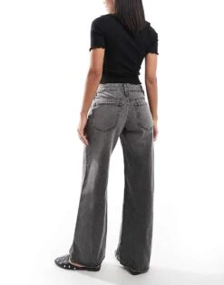 Hollister Low Rise Baggy Straight Leg Jean In Black Wash For Women -Hollister Shop 207362387 3