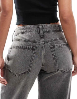 Hollister Low Rise Baggy Straight Leg Jean In Black Wash For Women -Hollister Shop 207362387 4