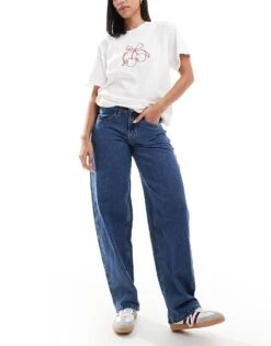 Hollister Tapered Low Rise Baggy Jean In Dark Blue Wash For Women -Hollister Shop 207362450 1 darkblue 1