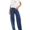 Hollister Tapered Low Rise Baggy Jean In Dark Blue Wash For Women -Hollister Shop 207362450 1 darkblue