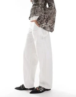 Hollister Relaxed High Waisted Jeans In White For Women -Hollister Shop 207362451 3