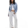 Hollister Nightwear Cosy Ribbed Baggy Trouser In Blue Stripe For Women -Hollister Shop 207362515 1 bluestripe