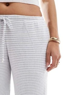 Hollister Nightwear Cosy Ribbed Baggy Trouser In Blue Stripe For Women 9 Hollister Nightwear Cosy Ribbed Baggy Trouser In Blue Stripe For Women -Hollister Shop 207362515 3