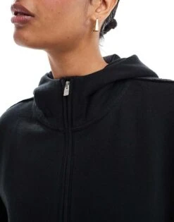 Hollister Logo Zip Through Sweat Top In Black For Women -Hollister Shop 207362530 3