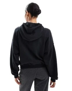 Hollister Logo Zip Through Sweat Top In Black For Women -Hollister Shop 207362530 4