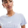 Hollister Short Sleeve Logo T-shirt In Blue For Women -Hollister Shop 207362548 1 blue