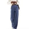 Hollister High Waist Tailored Wide Leg Trouser In Navy For Women -Hollister Shop 207362674 1 navy