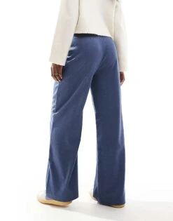 Hollister High Waist Tailored Wide Leg Trouser In Navy For Women -Hollister Shop 207362674 3