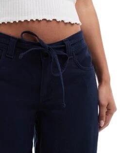Hollister Baggy Drawstring Trouser In Navy For Women -Hollister Shop 207362719 4