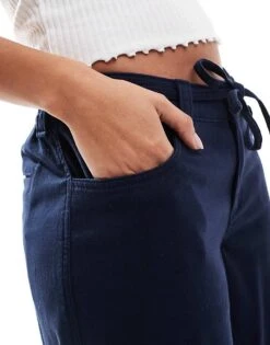 Hollister Baggy Drawstring Trouser In Navy For Women -Hollister Shop 207362719 5