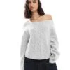 Hollister Off The Shoulder Cable Knit Jumper In Grey For Women 1 Hollister Off The Shoulder Cable Knit Jumper In Grey For Women -Hollister Shop 207528873 1 grey