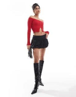 Hollister Low Rise Bubble Skirt In Black For Women