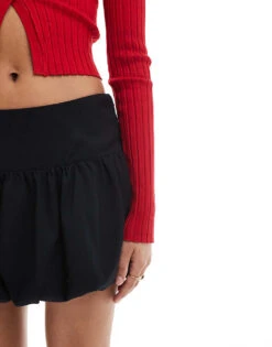Hollister Low Rise Bubble Skirt In Black For Women -Hollister Shop 207528891 5