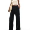 Hollister Ultra High Rise Linen Trouser In Black For Women