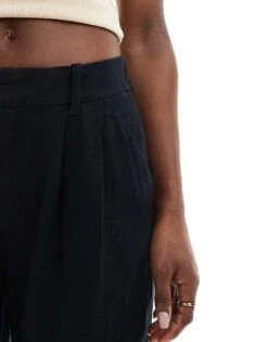 Hollister Ultra High Rise Linen Trouser In Black For Women -Hollister Shop 207832814 4