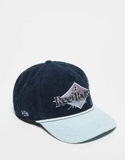 Hollister Y2K Ribbed Motif Surf Cap With Contrast Peak In Navy For Unisex Blue