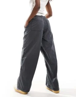 Hollister Low Waist Cargo Trouser In Charcoal For Women -Hollister Shop 207881141 3