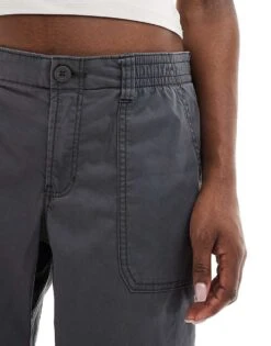 Hollister Low Waist Cargo Trouser In Charcoal For Women -Hollister Shop 207881141 4