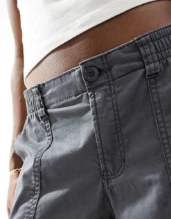 Hollister Low Waist Cargo Trouser In Charcoal For Women -Hollister Shop 207881141 5