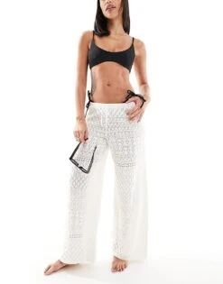 Hollister Low Rise Crochet Beach Trouser In White For Women -Hollister Shop 207894100 1 white 1