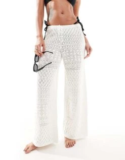 Hollister Low Rise Crochet Beach Trouser In White For Women -Hollister Shop 207894100 4