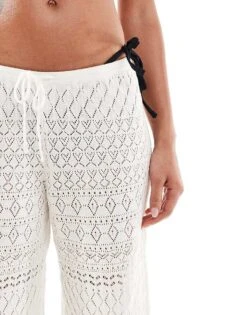 Hollister Low Rise Crochet Beach Trouser In White For Women -Hollister Shop 207894100 5