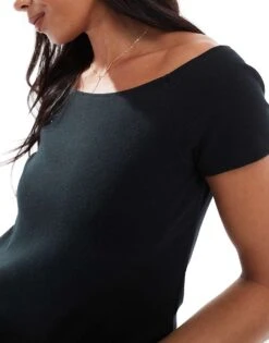 Hollister Off Shoulder Relaxed T-shirt In Black For Women -Hollister Shop 207894168 4