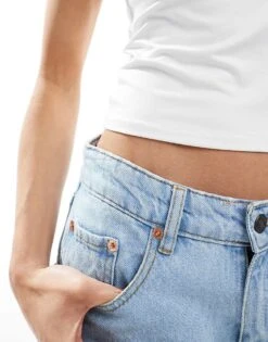 Hollister Longline Baby T-shirt In White For Women -Hollister Shop 207894359 3