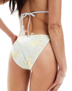 Hollister Crochet & Print Mix High Waist Cheeky Bottom Co-ord In Yellow Floral Print For Women Multi -Hollister Shop 207894394 3