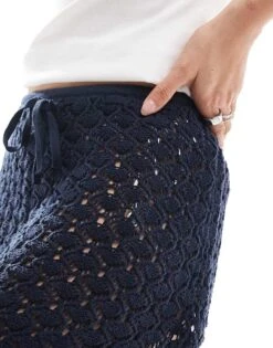 Hollister Low Rise Crochet Mini Skirt In Black For Women -Hollister Shop 207894417 3