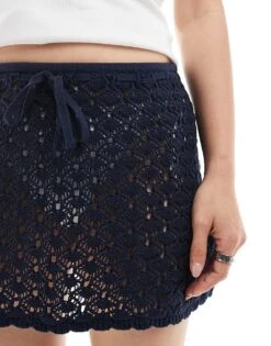 Hollister Low Rise Crochet Mini Skirt In Black For Women -Hollister Shop 207894417 5