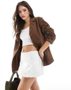 Hollister Puffbull Mini Skirt In White For Women