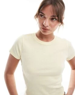 Hollister Crew Neck T-shirt In Lemon For Women -Hollister Shop 207894634 3