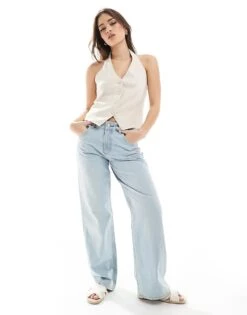 Hollister Halterneck Wasit Coat Top In Oatmeal For Women -Hollister Shop 207894672 4