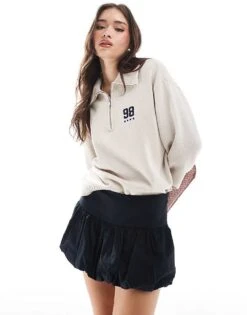 Hollister Puffbull Mini Skirt In Black For Women -Hollister Shop 207894713 1 black 1