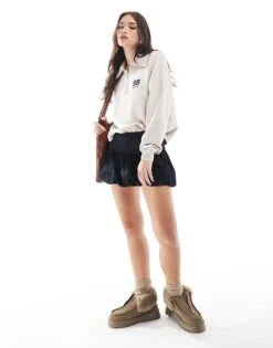 Hollister Puffbull Mini Skirt In Black For Women -Hollister Shop 207894713 4